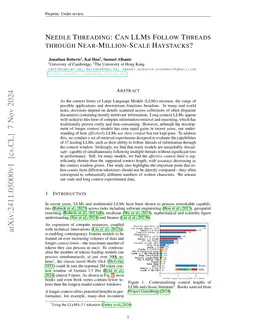 Needle Threading: Can LLMs Follow Threads through Near-Million-Scale Haystacks?