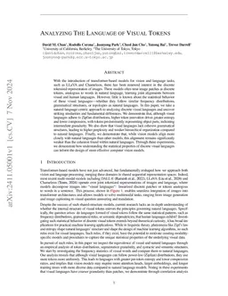 Analyzing The Language of Visual Tokens