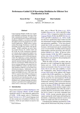 Performance-Guided LLM Knowledge Distillation for Efficient Text
  Classification at Scale