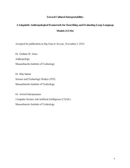 Toward Cultural Interpretability: A Linguistic Anthropological Framework
  for Describing and Evaluating Large Language Models (LLMs)