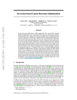 Inversion-based Latent Bayesian Optimization