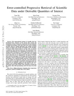 Error-controlled Progressive Retrieval of Scientific Data under
  Derivable Quantities of Interest
