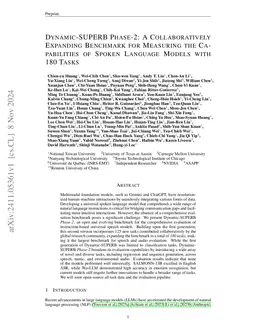 Dynamic-SUPERB Phase-2: A Collaboratively Expanding Benchmark for Measuring the Capabilities of Spoken Language Models with 180 Tasks