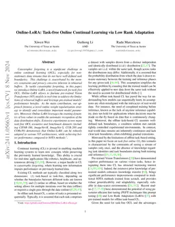 Online-LoRA: Task-free Online Continual Learning via Low Rank Adaptation