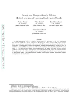 Sample and Computationally Efficient Robust Learning of Gaussian
  Single-Index Models