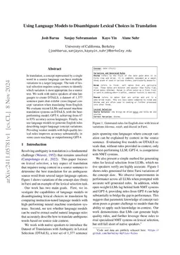 Using Language Models to Disambiguate Lexical Choices in Translation