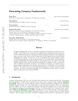 Forecasting Company Fundamentals