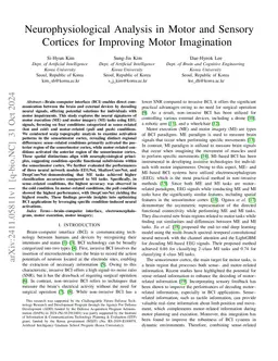 Neurophysiological Analysis in Motor and Sensory Cortices for Improving
  Motor Imagination