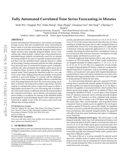 Fully Automated Correlated Time Series Forecasting in Minutes