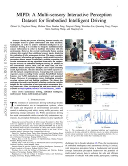 MIPD: A Multi-sensory Interactive Perception Dataset for Embodied
  Intelligent Driving