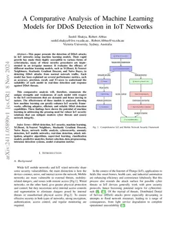A Comparative Analysis of Machine Learning Models for DDoS Detection in
  IoT Networks