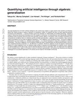 Quantifying artificial intelligence through algorithmic generalization