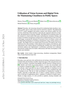 Utilisation of Vision Systems and Digital Twin for Maintaining
  Cleanliness in Public Spaces