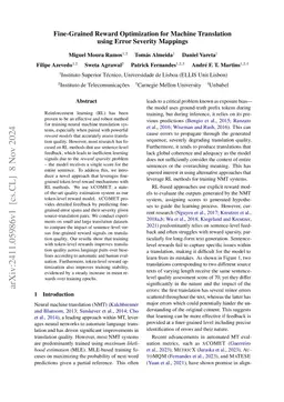 Fine-Grained Reward Optimization for Machine Translation using Error Severity Mappings