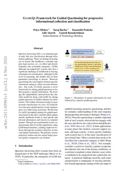 GUIDEQ: Framework for Guided Questioning for progressive informational
  collection and classification