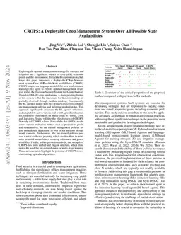 CROPS: A Deployable Crop Management System Over All Possible State
  Availabilities
