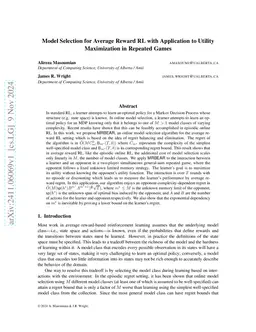 Model Selection for Average Reward RL with Application to Utility
  Maximization in Repeated Games