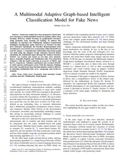 A Multimodal Adaptive Graph-based Intelligent Classification Model for
  Fake News