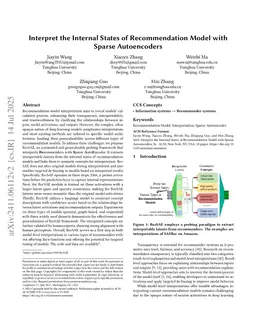 Interpret the Internal States of Recommendation Model with Sparse Autoencoder