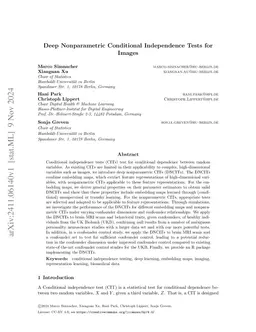 Deep Nonparametric Conditional Independence Tests for Images
