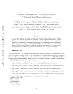 Artificial Intelligence for Collective Intelligence: A National-Scale
  Research Strategy