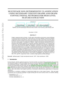 Multistage non-deterministic classification using secondary concept
  graphs and graph convolutional networks for high-level feature extraction