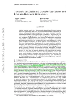 Towards Establishing Guaranteed Error for Learned Database Operations