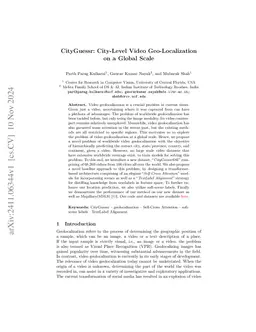 CityGuessr: City-Level Video Geo-Localization on a Global Scale