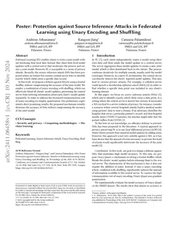 Protection against Source Inference Attacks in Federated Learning using
  Unary Encoding and Shuffling