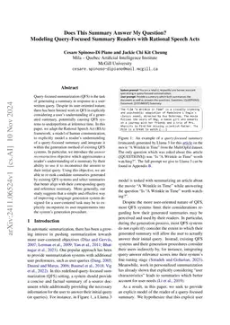 Does This Summary Answer My Question? Modeling Query-Focused Summary
  Readers with Rational Speech Acts