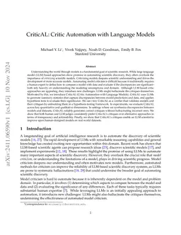 CriticAL: Critic Automation with Language Models