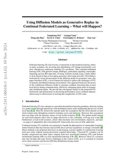 Using Diffusion Models as Generative Replay in Continual Federated
  Learning -- What will Happen?