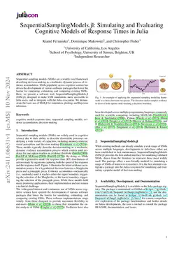SequentialSamplingModels.jl: Simulating and Evaluating Cognitive Models
  of Response Times in Julia