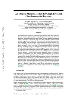 An Efficient Memory Module for Graph Few-Shot Class-Incremental Learning