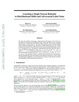 Learning a Single Neuron Robustly to Distributional Shifts and
  Adversarial Label Noise