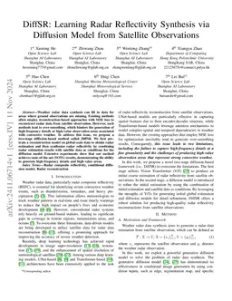 DiffSR: Learning Radar Reflectivity Synthesis via Diffusion Model from
  Satellite Observations