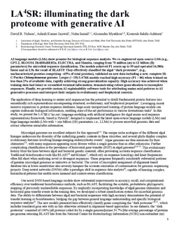 LA4SR: illuminating the dark proteome with generative AI