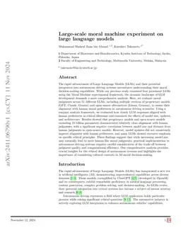 Large-scale moral machine experiment on large language models