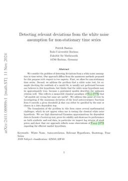 Detecting relevant deviations from the white noise assumption for
  non-stationary time series