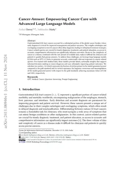 Cancer-Answer: Empowering Cancer Care with Advanced Large Language Models