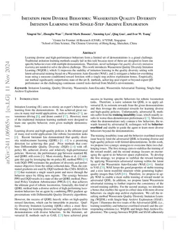 Imitation from Diverse Behaviors: Wasserstein Quality Diversity Imitation Learning with Single-Step Archive Exploration