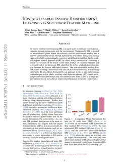 Non-Adversarial Inverse Reinforcement Learning via Successor Feature Matching