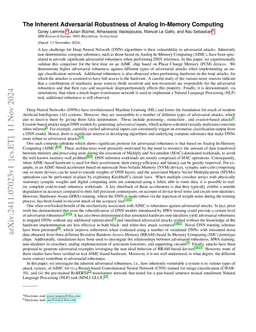 The Inherent Adversarial Robustness of Analog In-Memory Computing