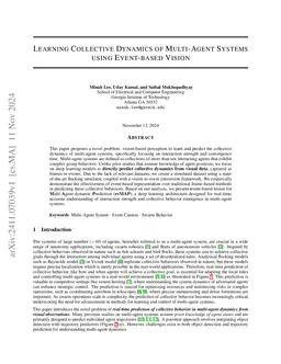 Learning Collective Dynamics of Multi-Agent Systems using Event-based
  Vision