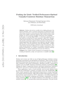 Pushing the Limit: Verified Performance-Optimal Causally-Consistent
  Database Transactions