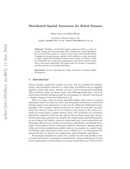 Distributed Spatial Awareness for Robot Swarms
