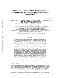 Arctique: An artificial histopathological dataset unifying realism and
  controllability for uncertainty quantification