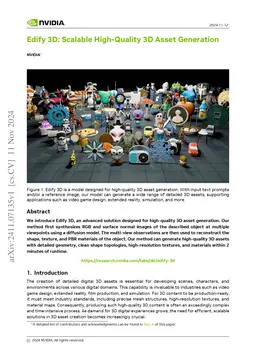 Edify 3D: Scalable High-Quality 3D Asset Generation