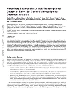 Nuremberg Letterbooks: A Multi-Transcriptional Dataset of Early 15th
  Century Manuscripts for Document Analysis