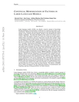 Continual Memorization of Factoids in Language Models